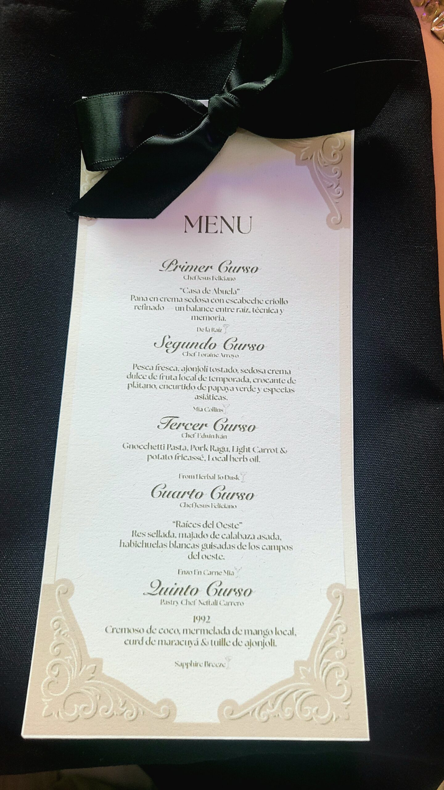 Cena entre Amigo menu